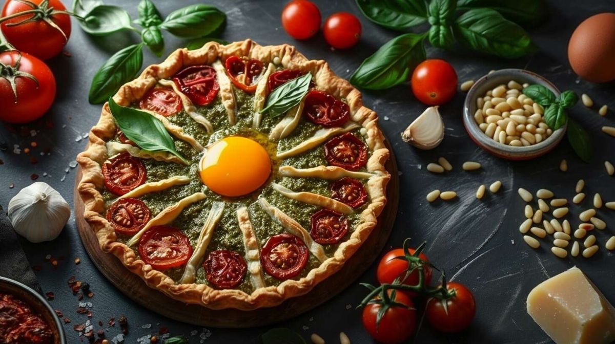 La tarte soleil au pesto de tomates : un apéritif irrésistible