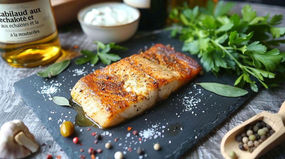 Recette du cabillaud à l'échalote et à la moutarde