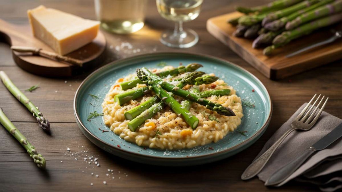 Risotto aux asperges vertes et Parmesan : une recette délicieuse