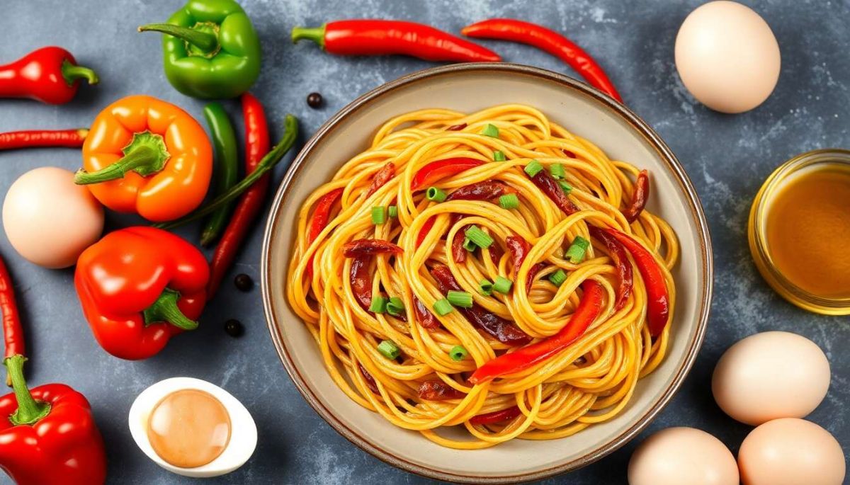 Un voyage au cœur des saveurs : nouilles chinoises aux poivrons