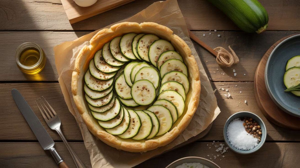 Découvrez la tarte feuilletée aux courgettes et chèvre, un délice à partager