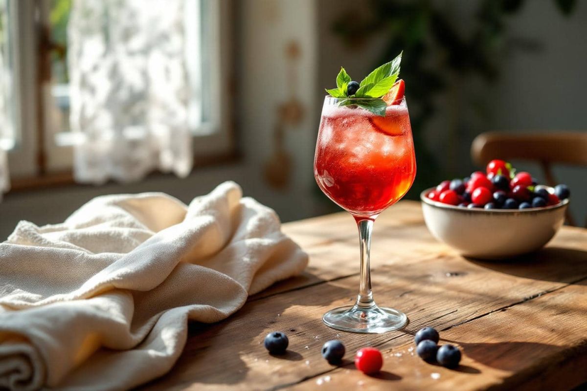 Découvrez le spritz aux fruits rouges et basilic, l'apéritif d'été qui fait sensation