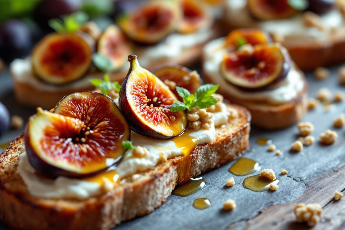 Transformez vos apéritifs avec des toasts aux figues rôties et fromage crémeux