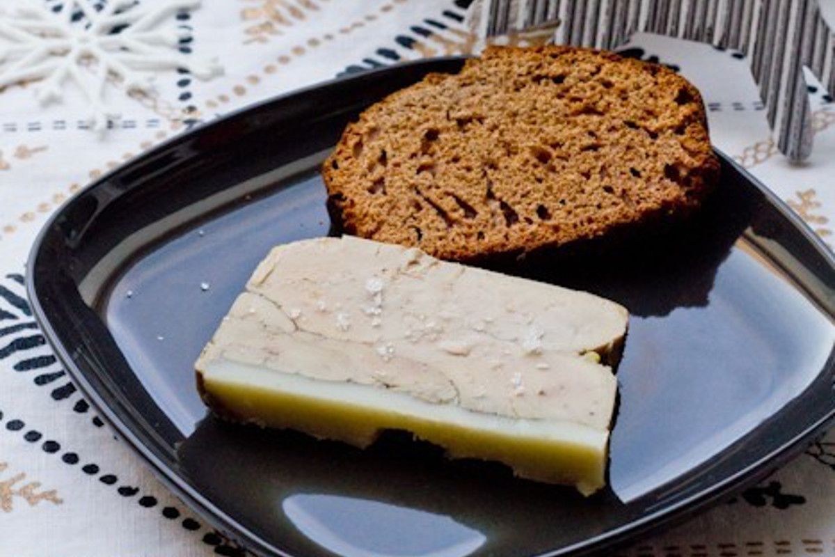 Terrine de foie gras d'oie mi-cuit au cacao et whisky