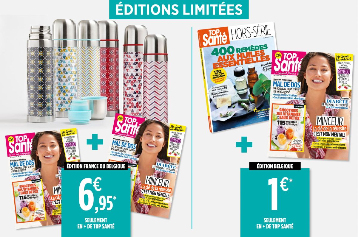 Découvrez les indispensables du mois : une bouteille isotherme et un hors-série huiles essentielles