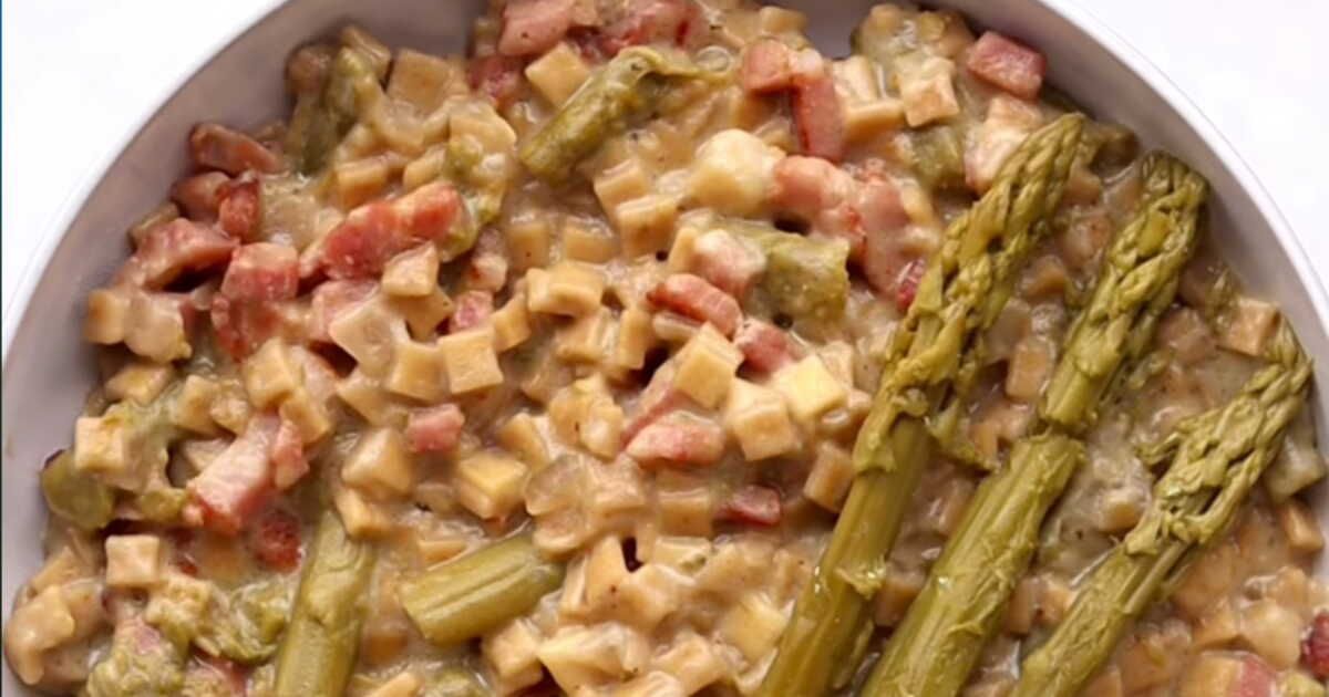 Un risotto printanier qui émerveille : crozets, lardons et asperges au menu