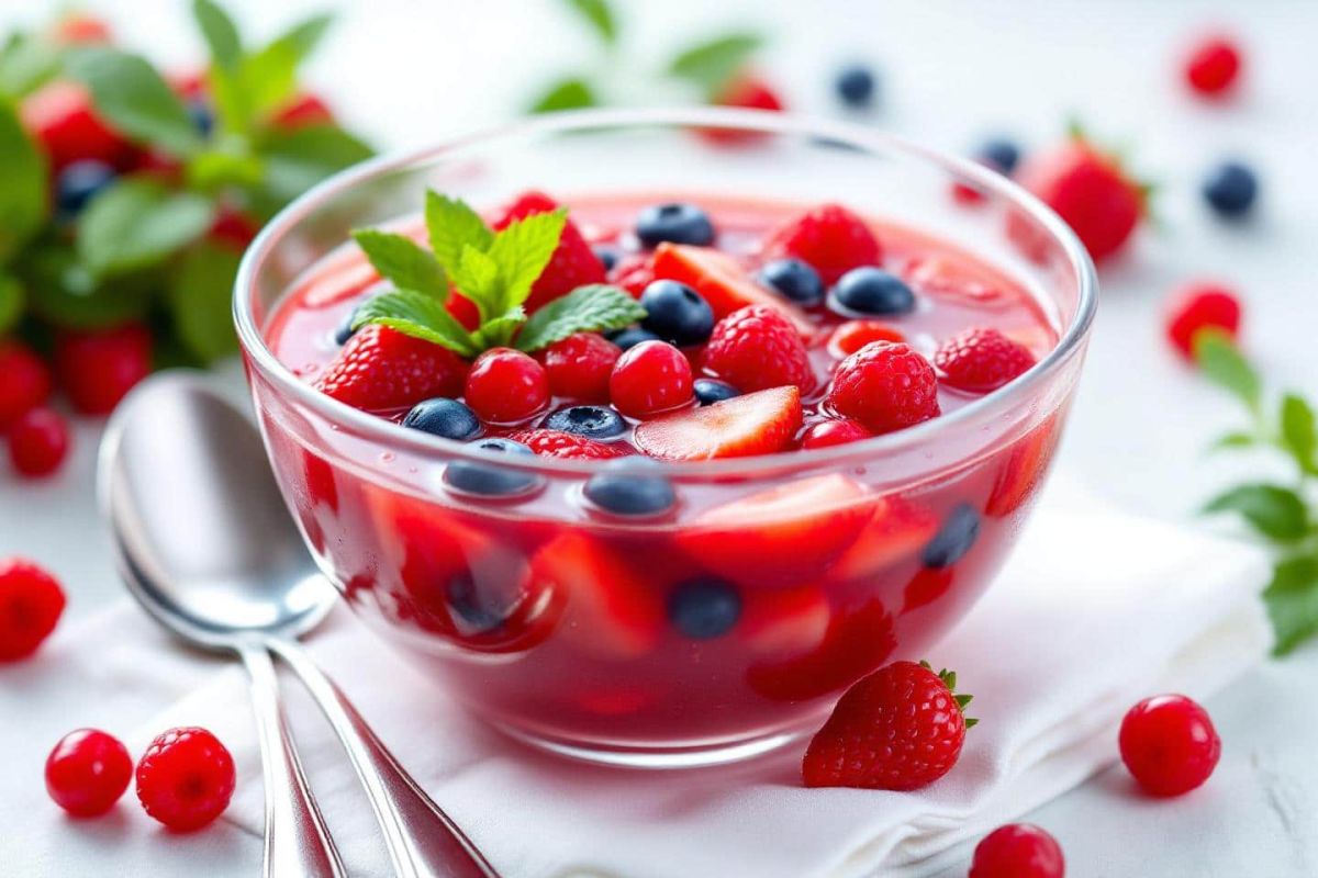 soupe de fruits rouges – un dessert estival éclatant et rafraîchissant