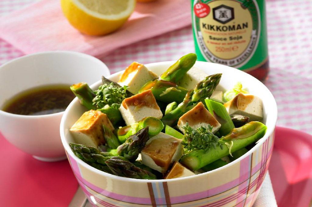 Salade d'asperges au tofu