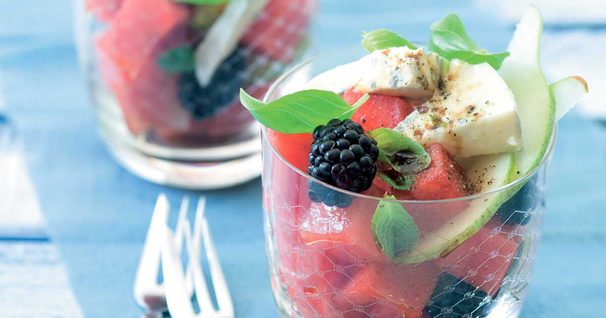 Savourez une salade de pastèque originale avec de la fourme