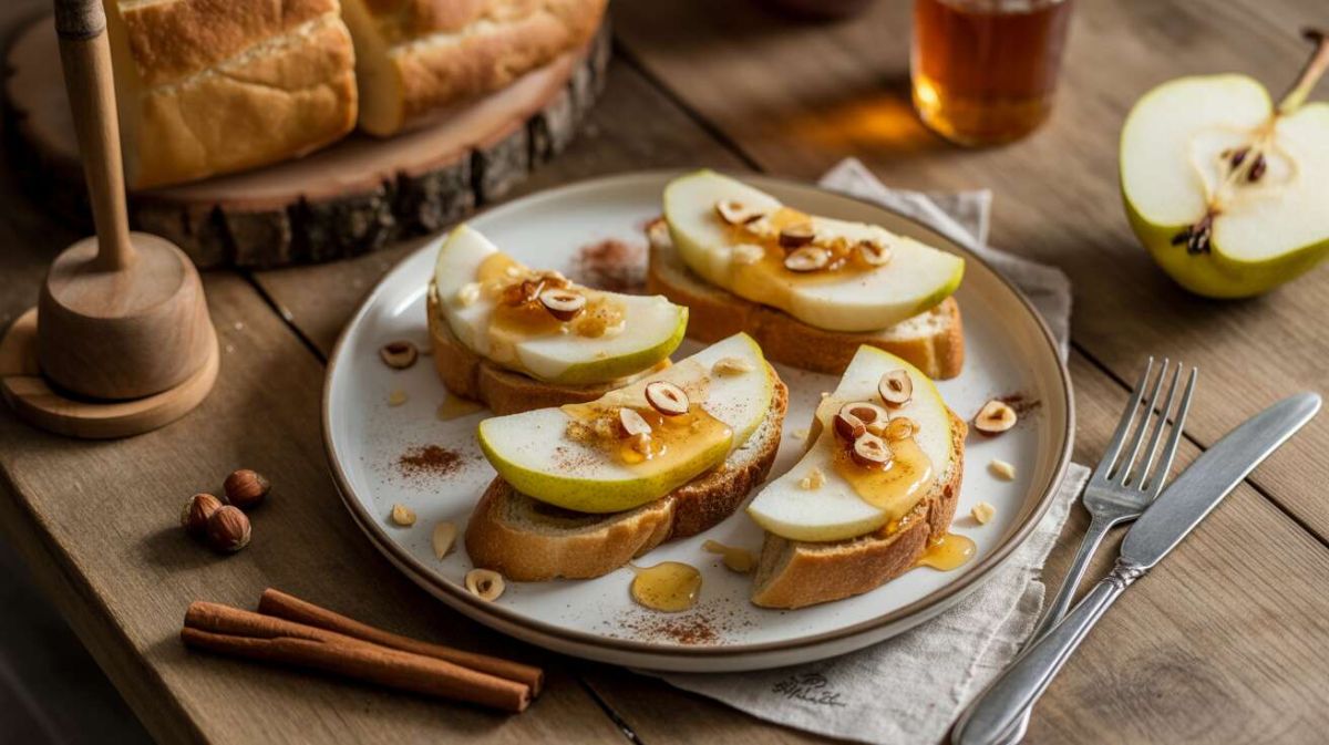 Des tartines poire miel pour un dessert irrésistible